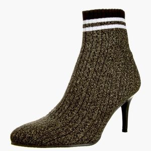 Stuart Weitzman Black/Gold Sock Boots